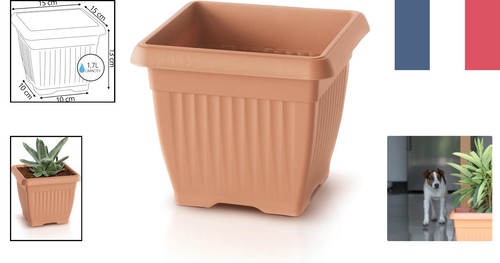 Pot fleurs plastique - fleurs, en